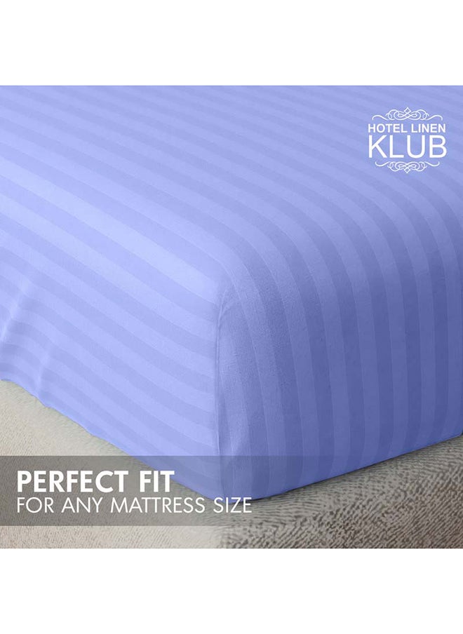 Hotel Linen Klub - Stripe Microfiber  Lavender Fitted Sheet Single 90x190 cm - Image 1