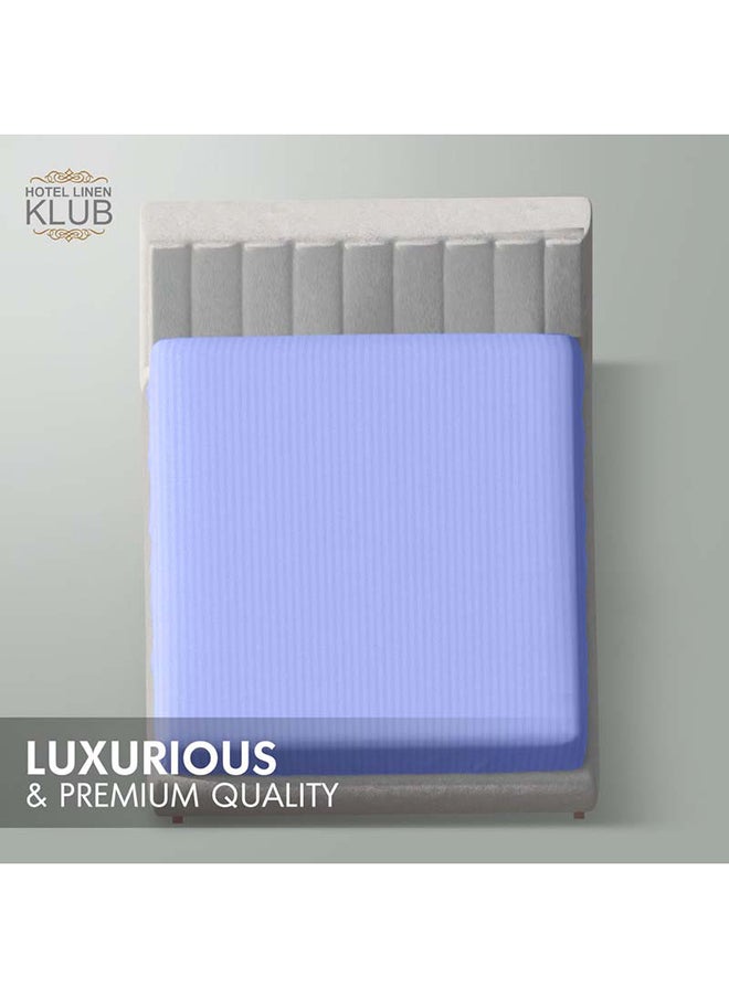 Hotel Linen Klub - Stripe Microfiber  Lavender Fitted Sheet Single 90x190 cm - Image 1