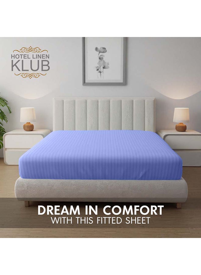 Hotel Linen Klub - Stripe Microfiber  Lavender Fitted Sheet Single 90x190 cm - Image 1