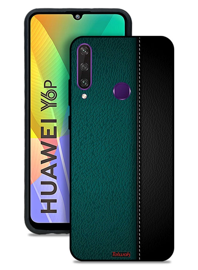 Tolwak غطاء حماية جلدي لهاتف هواوي Y6p بنمط هندسي - Image 1