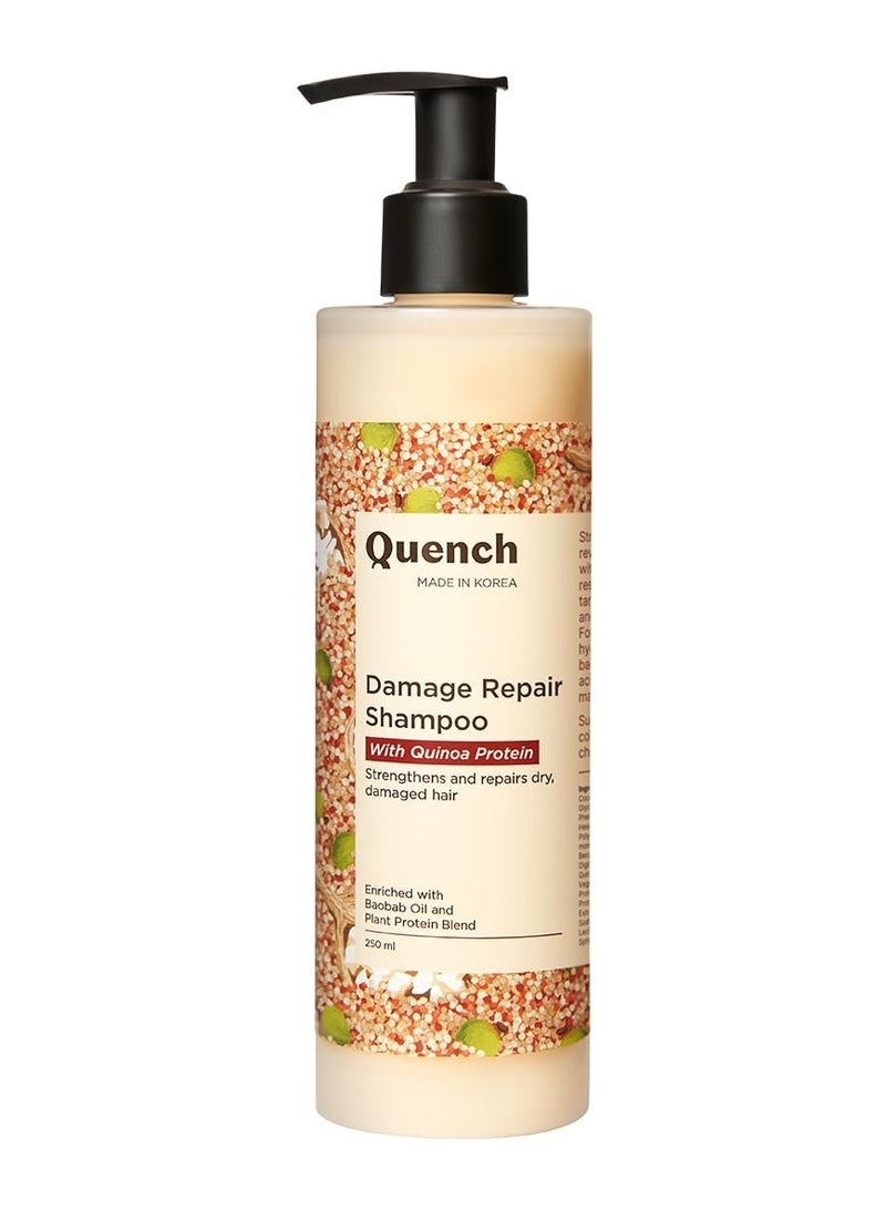 Quench Damage Repair Shampoo With Quinoa Protein & Ceramides For Dry & Damaged Hair, Deeply Conditions & Improves Hair Texture, Prevents Split Ends, Made In Korea (250Ml) - Image 1