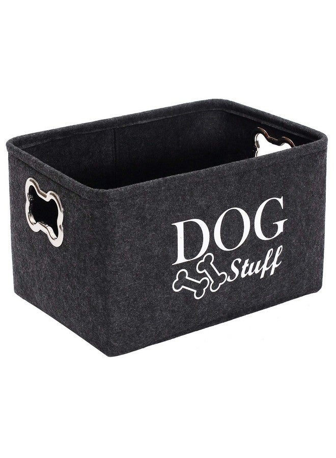 Morezi Morezi Felt Puppy Stuff Baskets, Dog Toy bin Storage with Designed Metal Handle, pet Organizer - Perfect for organizing pet Toys, Blankets, leashes, Dry Food and Bandana - Darkgray  - Image 1