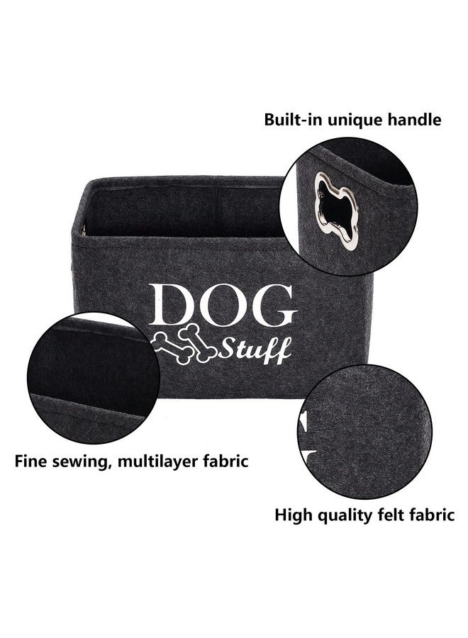 Morezi Morezi Felt Puppy Stuff Baskets, Dog Toy bin Storage with Designed Metal Handle, pet Organizer - Perfect for organizing pet Toys, Blankets, leashes, Dry Food and Bandana - Darkgray  - Image 4