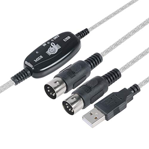 TENINYU USB to MIDI Cable Converter 2 in 1 PC to Synthesizer Music Studio Keyboard Interface Wire Plug Controller Adapter Cord 16 Channels Supports Computer Laptop Windows and Mac - Image 1