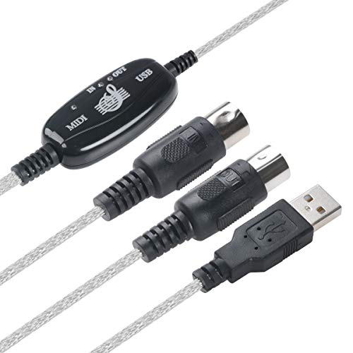 TENINYU USB to MIDI Cable Converter 2 in 1 PC to Synthesizer Music Studio Keyboard Interface Wire Plug Controller Adapter Cord 16 Channels Supports Computer Laptop Windows and Mac - Image 2