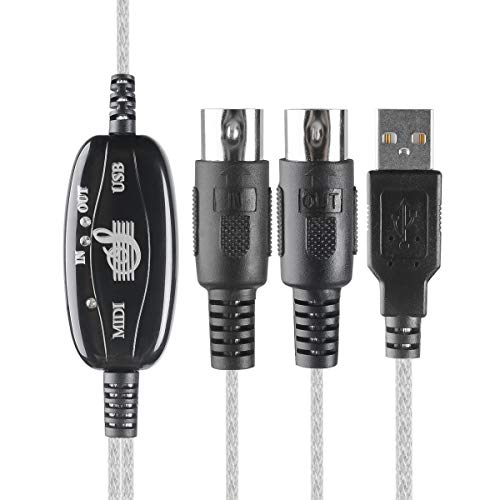 TENINYU USB to MIDI Cable Converter 2 in 1 PC to Synthesizer Music Studio Keyboard Interface Wire Plug Controller Adapter Cord 16 Channels Supports Computer Laptop Windows and Mac - Image 3