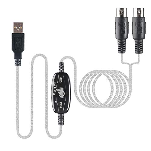 TENINYU USB to MIDI Cable Converter 2 in 1 PC to Synthesizer Music Studio Keyboard Interface Wire Plug Controller Adapter Cord 16 Channels Supports Computer Laptop Windows and Mac - Image 4