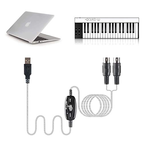 TENINYU USB to MIDI Cable Converter 2 in 1 PC to Synthesizer Music Studio Keyboard Interface Wire Plug Controller Adapter Cord 16 Channels Supports Computer Laptop Windows and Mac - Image 5