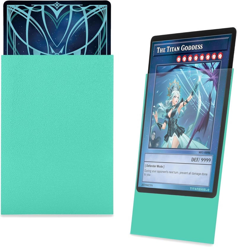 TitanShield (150 Sleeve/Turquoise Small Japanese Sized Trading Card Sleeves Deck Protector for Yu-Gi-Oh, Cardfight!! Vanguard & More - Image 3