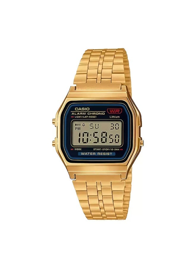 Casio Vintage Unisex Quartz Stainless Steel Gold Dial Digital Watch A159WGEA-1DF - Image 3