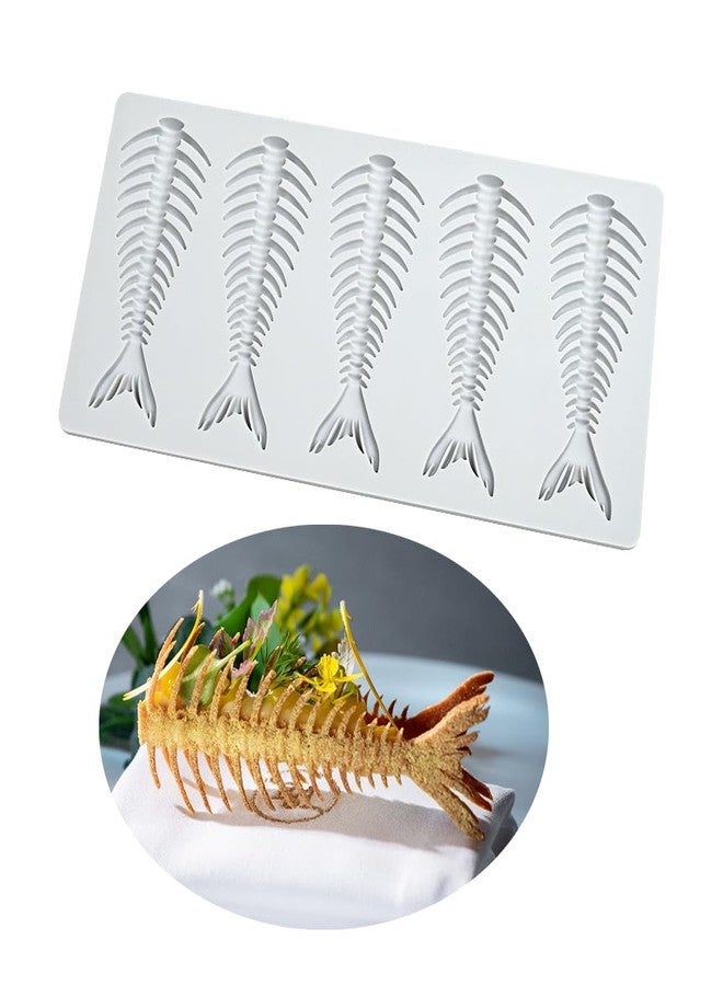 AK ART KITCHENWARE 5 cavities Fish Bone Design Fondant Silicone Icing Mats for Cakes Moldes De Silicona Baking Mold Cake Pastry Tools Cake Decorating Lace Mats - Image 3