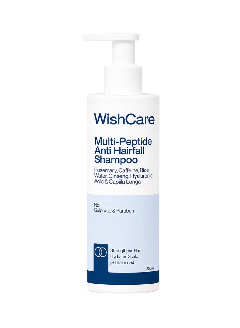 WishCare Multi Peptide Anti Hairfall Shampoo | Paraben & Sulphate Free Shampoo for Women & Men with Rice Water, Rosemary, Hyaluronic Acid & Caffeine for Hairfall Control - Image 2