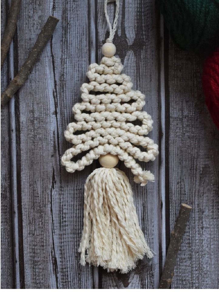 macrame sanu Handmade Macrame Christmas ornaments / Decorations  - Image 3