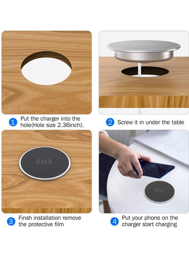 NIBEMINENT QI Fast Charging Pad Black/Silver - Image 2