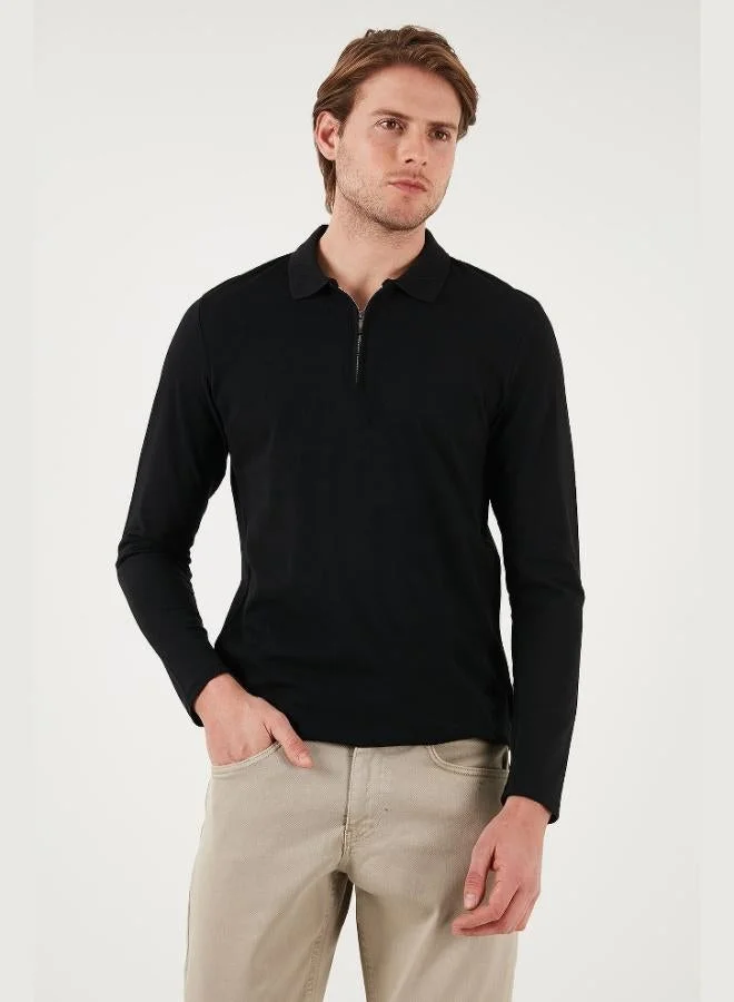 Buratti Cotton Slim Fit Half Zipper Polo Neck Sweat Men's SWEAT 5903010