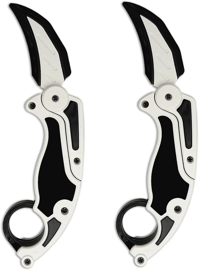 Dreamplay Fidget Gravity Karambit Knife, 2 Pcs 3D Printed Gravity Toys Fake Knife Perfect for Anxiety Stress Relief Autism and ADD (Knifes-Black) - Image 1