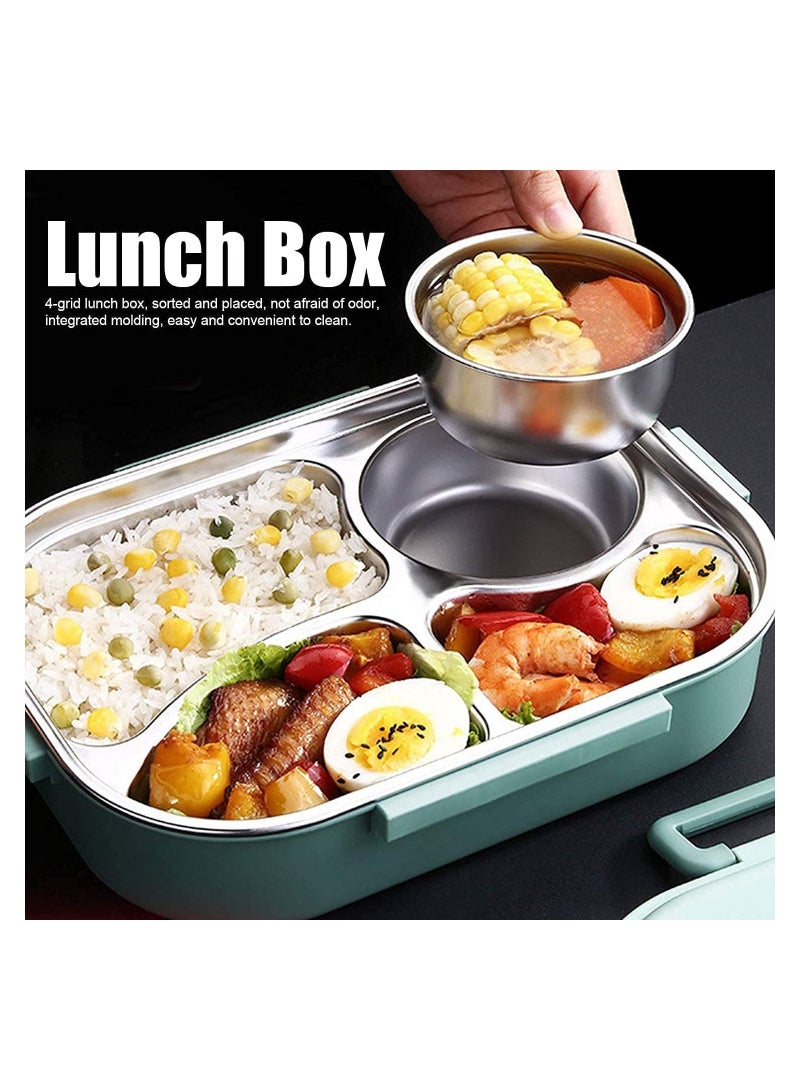 GGEROU Kids Lunch Box with Tableware,1100ml 4 compartment Insulated Lunch Box for Children - Image 5