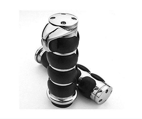 TESWNE Motorcycle Aluminum Chromed Handle Grips End Grips 1 inch for Honda Yamaha Kawasaki 1 Pair - Image 3