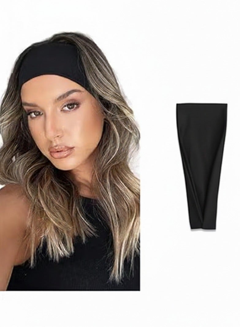 2 Pcs headbands For Women Wide Black Headband Yoga Workout Head Bands Hair Accessories(Black) - Image 4