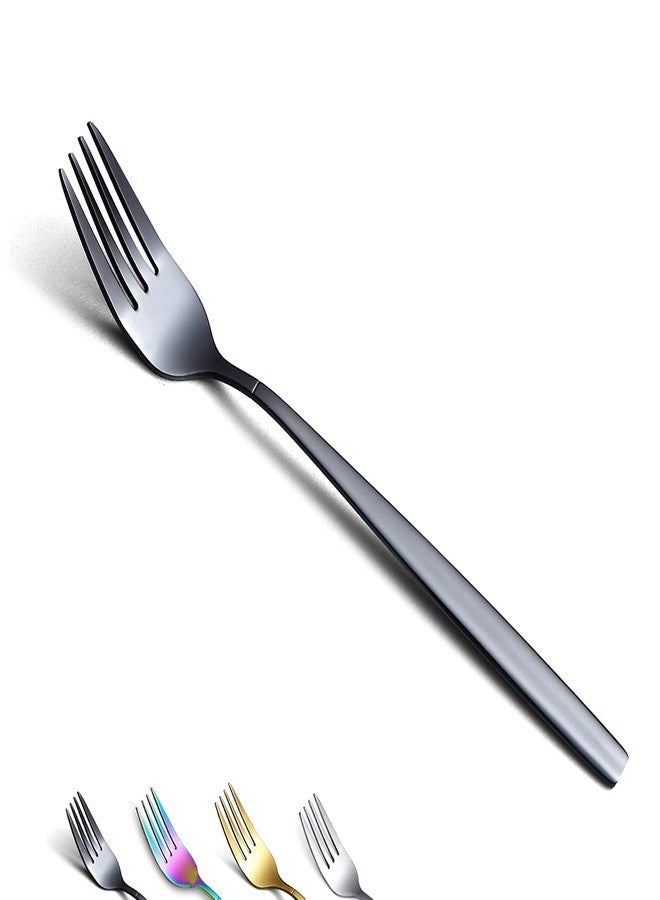 Berglander Black Dinner Forks of 4, Stainless Steel Titanium Shiny Black Plating Fork Set, Forks And Spoons Silverware, Spoons And Forks Set - Image 1
