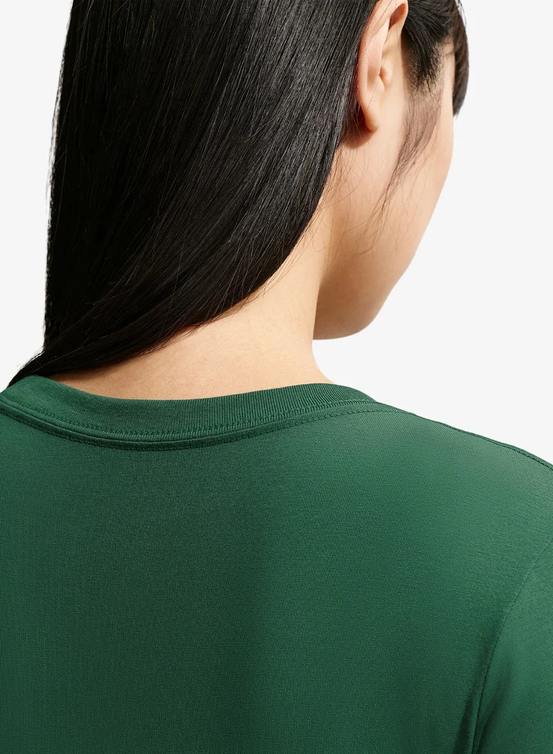 Nike SPORT GREEN Nsw Chill Knitted Mid Cropped Verbiage T-Shirt for Women | Best Price UAE