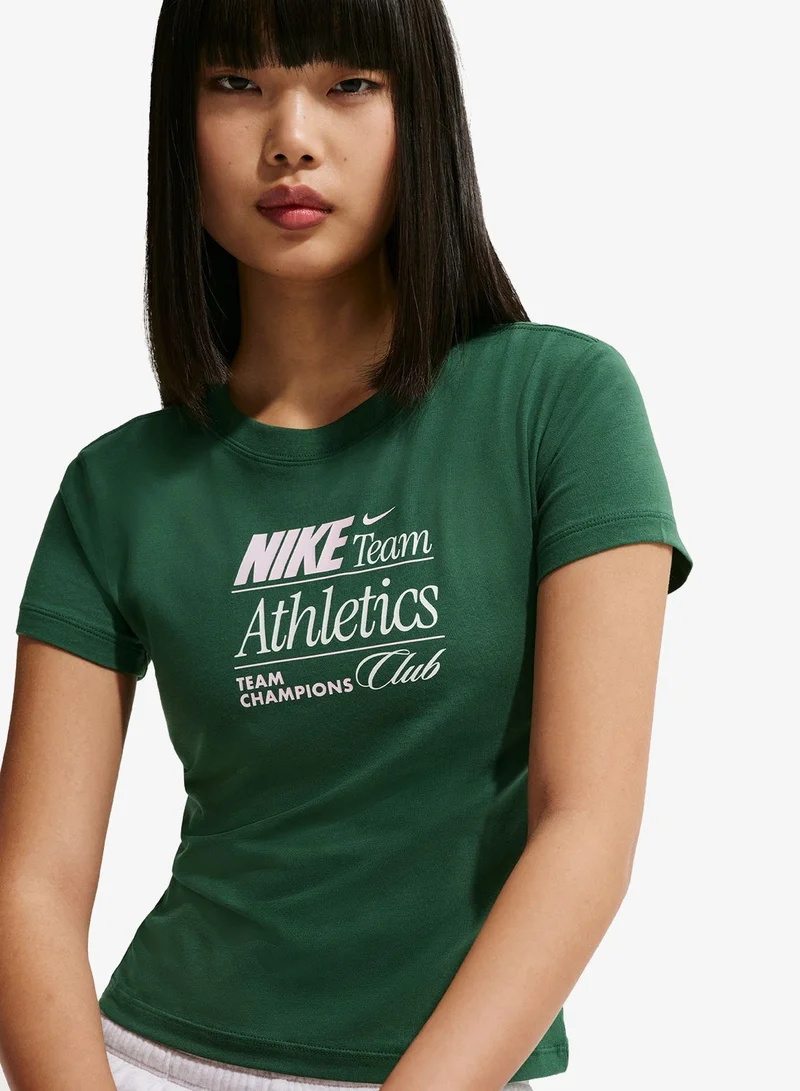 Nike Nsw Chill Knitted Mid Cropped Verbiage T-Shirt