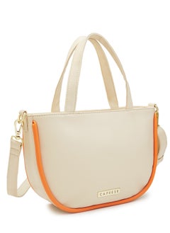 CAPRESE Caprese Gracie Solid Cream Faux Leather Medium Satchel Bag  - Image 4