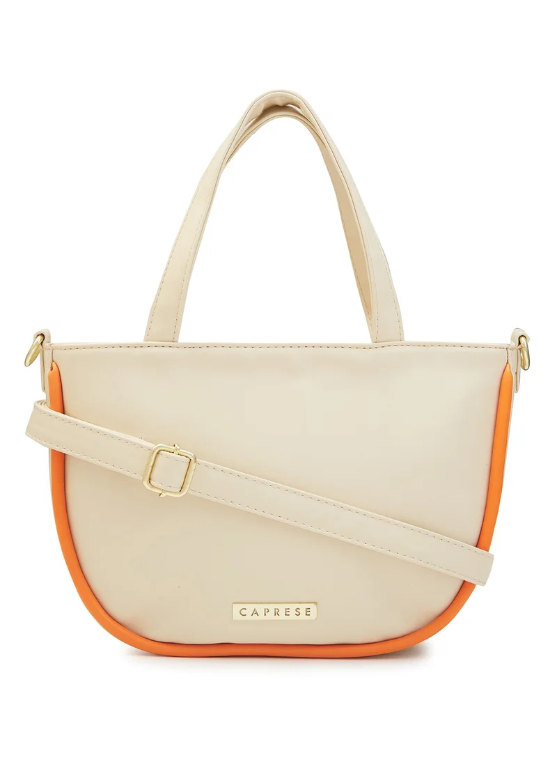 CAPRESE Caprese Gracie Solid Cream Faux Leather Medium Satchel Bag