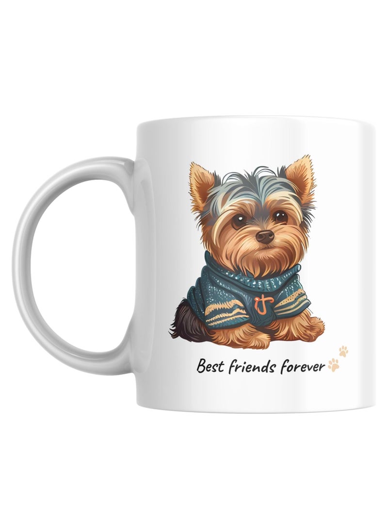 SiestaSafari Adorable Best Friends Forever Dog Lover Coffee Mug with Miniature Teacup Dog Print, Gift for Dog Lover, Friend