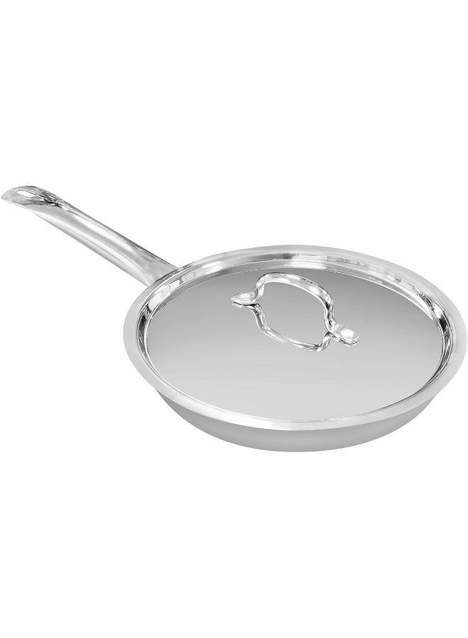 VINOD مقلاة فينود سمارت تريبل مع غطاء - 2.5 لتر (22 سم) ، VTF022 - Image 1