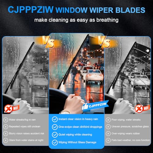 CJPPPZIW® Windshield Wipers -26"+16" Replacement for 2009-2019 Toyota Corolla/2013-2025 Toyota RAV4,OEM Quality Premium All-Season Wiper Blades (Set of 2) - Image 5