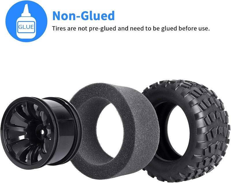Hobbypark 2.8" 12mm Hex RC Truck Wheels and Tires for 1/10 Scale Traxxas Stampede VXL Hoss 4x4 Redcat Volcano Epx Pro S30 Monster Truck - Image 2