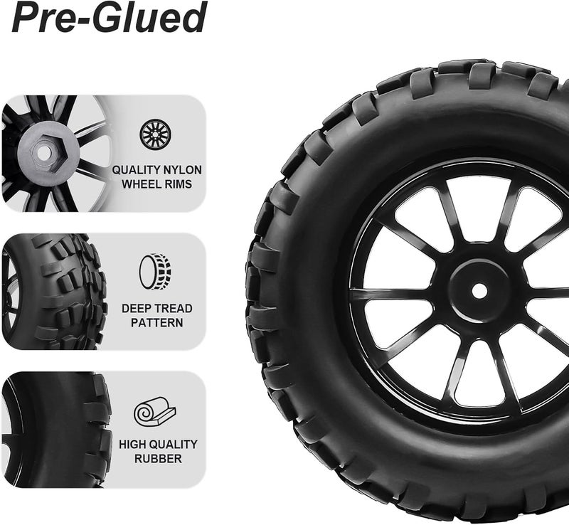 Hobbypark 2.8" 12mm Hex RC Truck Wheels and Tires for 1/10 Scale Traxxas Stampede VXL Hoss 4x4 Redcat Volcano Epx Pro S30 Monster Truck - Image 4