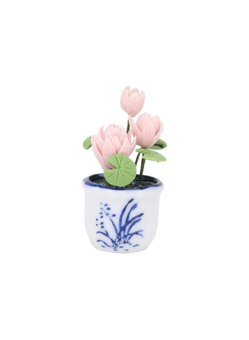 GGOOT Dollhouse Miniature Lotus, Dollhouse Miniature Flower, Safe Mini Durable for 1/6 Doll House Children Kids 1/12 Doll House  - Image 1