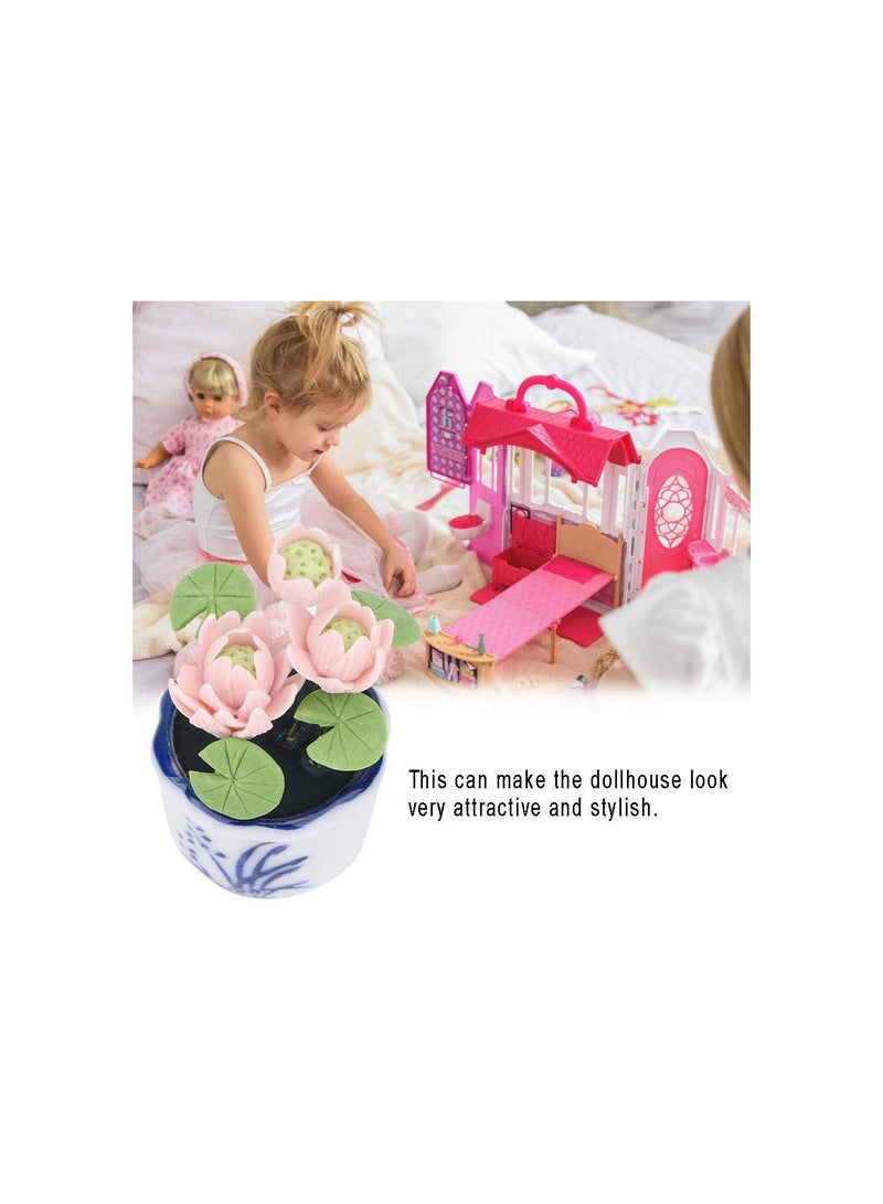 GGOOT Dollhouse Miniature Lotus, Dollhouse Miniature Flower, Safe Mini Durable for 1/6 Doll House Children Kids 1/12 Doll House  - Image 5