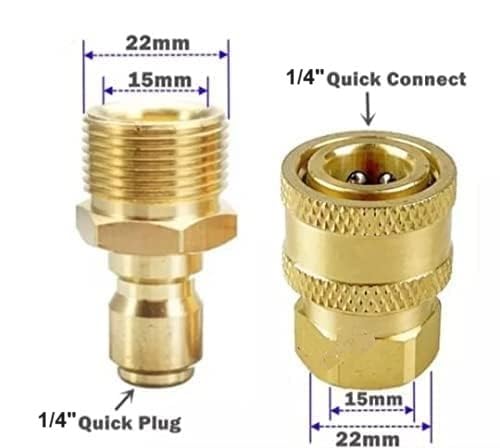 STARQ Quick Connect Adapter Fittings for Pressure Washer Hose Pipe M22 x 15 (Set of 2 Male and 2 Female) - Image 3
