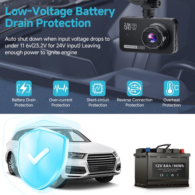 ssontong Dash Cam Hardwire Kit, Acc Hardwire Kit for Dash Camera Type C 3-Lead Hard Wire Kit 12V-24V to 5V USB-C Hard Wire Kit w/Low Voltage Protection 13ft Charger Power Cord for GPS Radar Detectors and More - Image 5