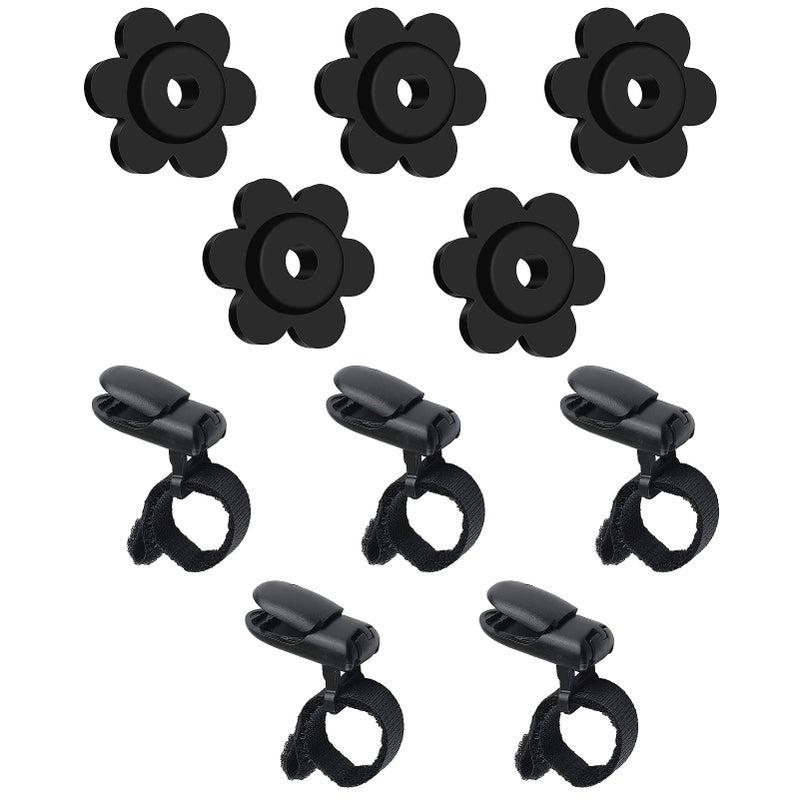 HOOSUN 10 Pack Garden Flags Clips And Stoppers,Tiger Clips For Garden Flag Holder,Rubber Stoppers Yard Flag Holder Clip for Small Flags Pole 4th of July Accessories - Image 1