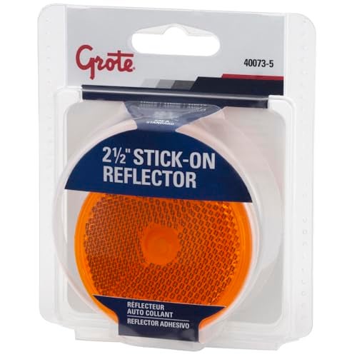 Grote 40073-5 Yellow 2 1/2" Round Stick-On Reflector - Image 3