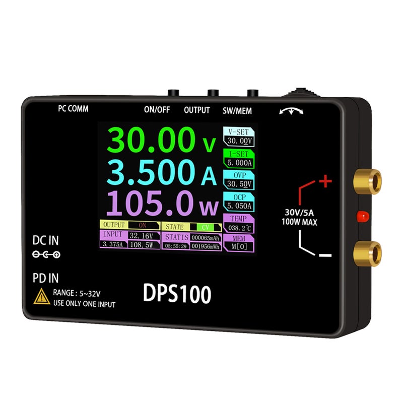 100W 30V 5A Power Supply Portable Digital Adjustable Power Supply Multiple Protection Low Temperature Wave High Efficiency with 2.4inch Color Screen - Image 5
