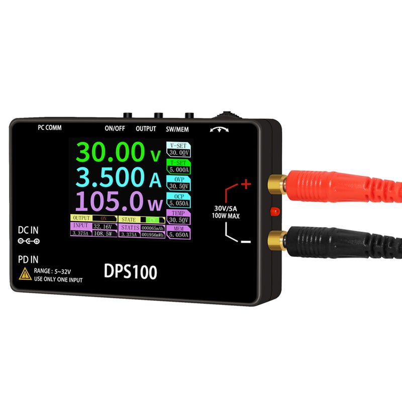 100W 30V 5A Power Supply Portable Digital Adjustable Power Supply Multiple Protection Low Temperature Wave High Efficiency with 2.4inch Color Screen - Image 4