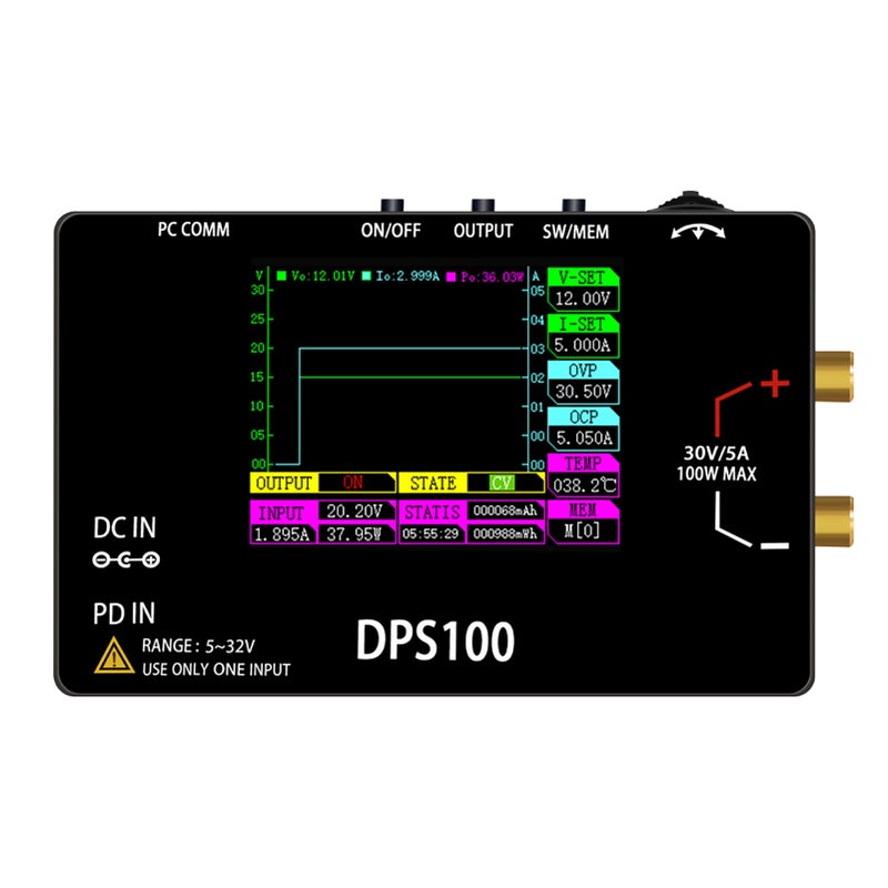 100W 30V 5A Power Supply Portable Digital Adjustable Power Supply Multiple Protection Low Temperature Wave High Efficiency with 2.4inch Color Screen - Image 3