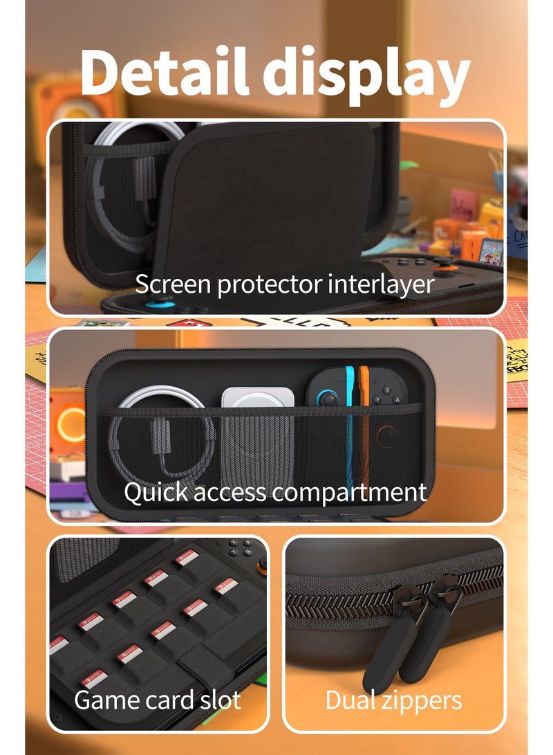 بيكسنست حقيبة حمل سويتش متوافقة مع نينتندو سويتش 2، حقيبة حمل سفر عالية السعة لوحدة تحكم نينتندو سويتش 2 وملحقاتها، لون أسود - Image 2