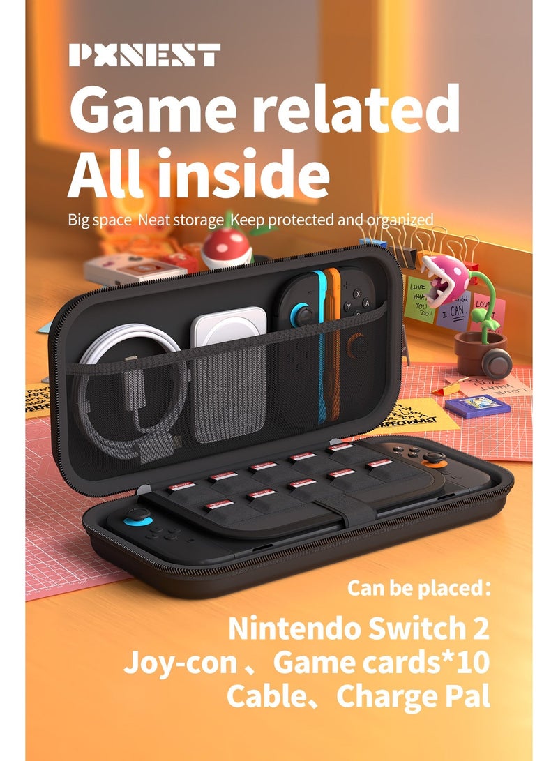 بيكسنست حقيبة حمل سويتش متوافقة مع نينتندو سويتش 2، حقيبة حمل سفر عالية السعة لوحدة تحكم نينتندو سويتش 2 وملحقاتها، لون أسود - Image 3