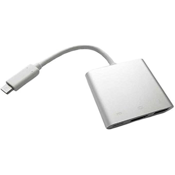 Microware USB 3.1 TO HDMI + USB 3.1 + USB 3.0 ADAPTER CONVERTER ALUMINUM HOUSING DURABLE USB CONVERTER CABLE SILVER - Image 2