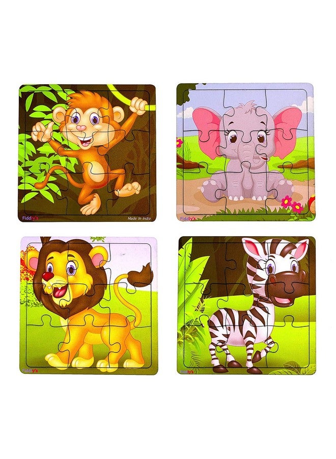 Fiddlys Fiddly's Wood Jigsaw Puzzles for Kids & Children - 9 Pieces (Pack of 12 - Animals+Dinos+Sea) Age 3+ - Image 2