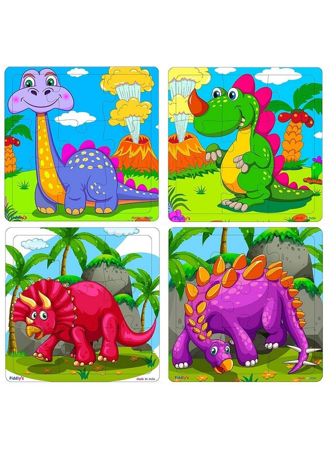 Fiddlys Fiddly's Wood Jigsaw Puzzles for Kids & Children - 9 Pieces (Pack of 12 - Animals+Dinos+Sea) Age 3+ - Image 3