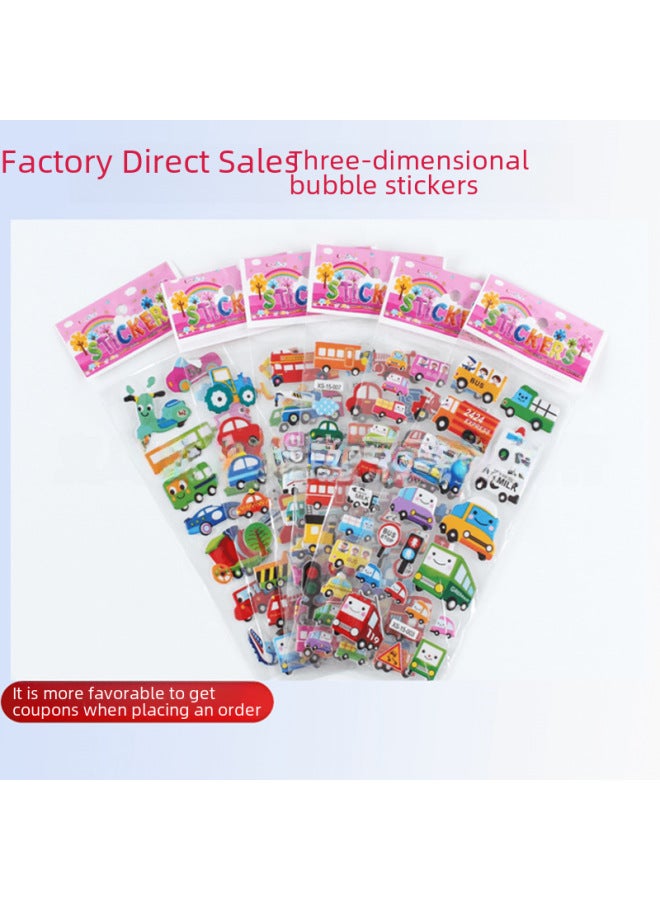 اكس اس ملصقات كرتونية مجسمة فقاعية، ملصقات مكافأة لرياض الأطفال، ملصقات لاصقة على شكل فراشات حب كرتونية، ملصقات مجسمة ثلاثية الأبعاد للأطفال - Image 3