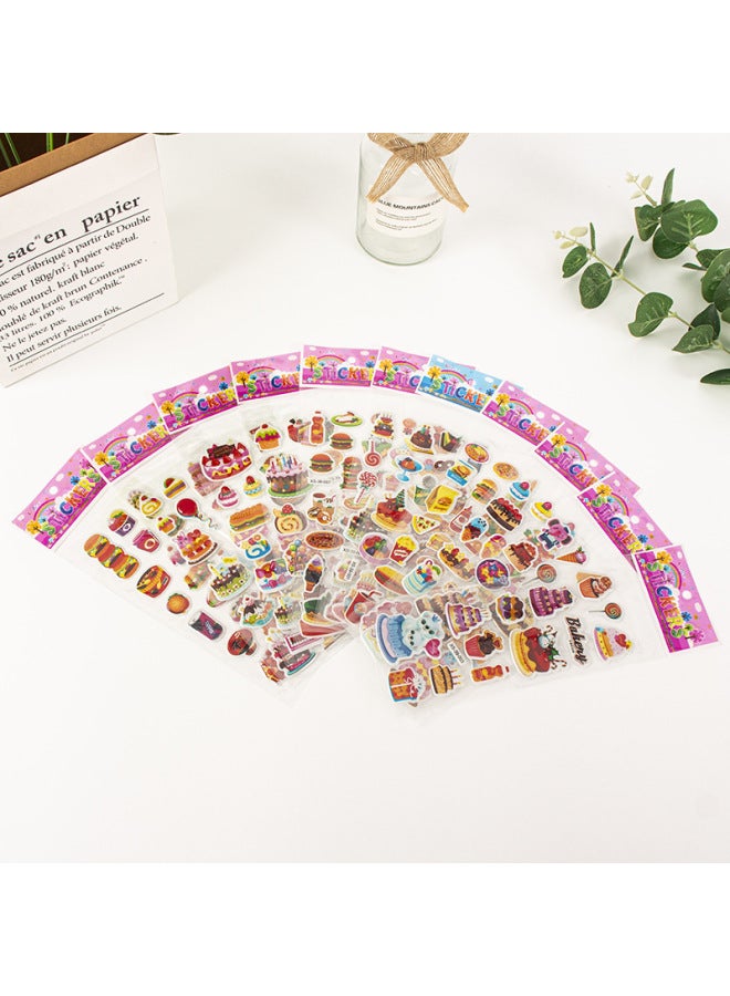 اكس اس ملصقات كرتونية مجسمة فقاعية، ملصقات مكافأة لرياض الأطفال، ملصقات لاصقة على شكل فراشات حب كرتونية، ملصقات مجسمة ثلاثية الأبعاد للأطفال - Image 1