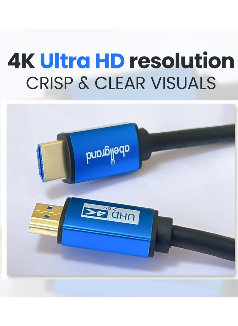 Abellgrand - HDMI 2.0  5m 4K AGcon Cable comes with durable construction and ultra-sleek design, All AGcon cables are perfect for projects that require 24/7 performance Abellgrand AGcon series creates a fully connected professional Audio Video Display Ecosystem. Easily connect, control, and manage your entire network. Supports 4K@120Hz/18Gbps. - Image 1